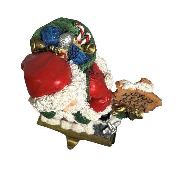 Kurt S Adler‎ Christmas Stocking Hanger Resin "Stop Here Santa" Chimney 1950's - Picture 6 of 6